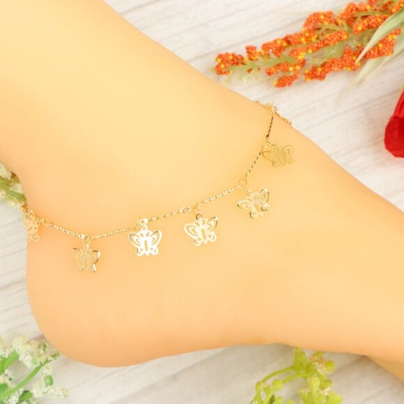 "Handmade Anklet – Elegant & Delicate Jewelry for Women | UNVRC1049 - Picture 9 of 10